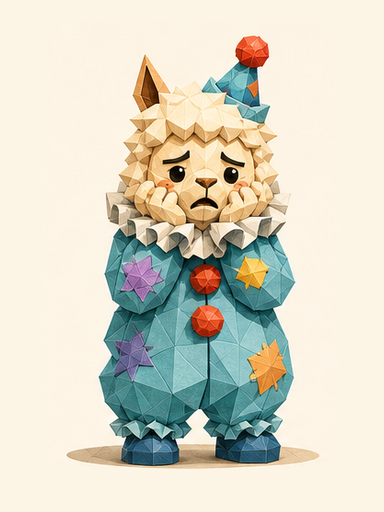 Overthinking Clown alpaca mascot